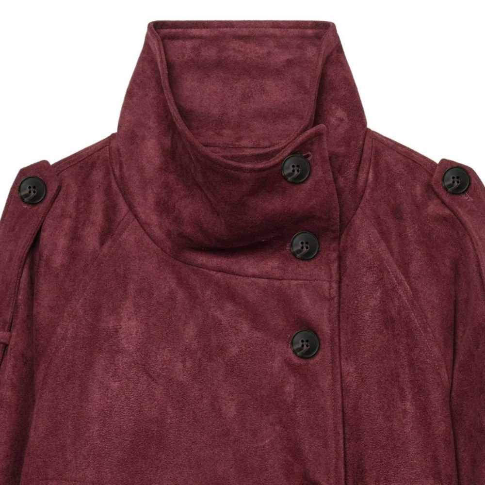ZARA Double Breasted Stand Collar Belted Trench Coat - Picture 4 of 4